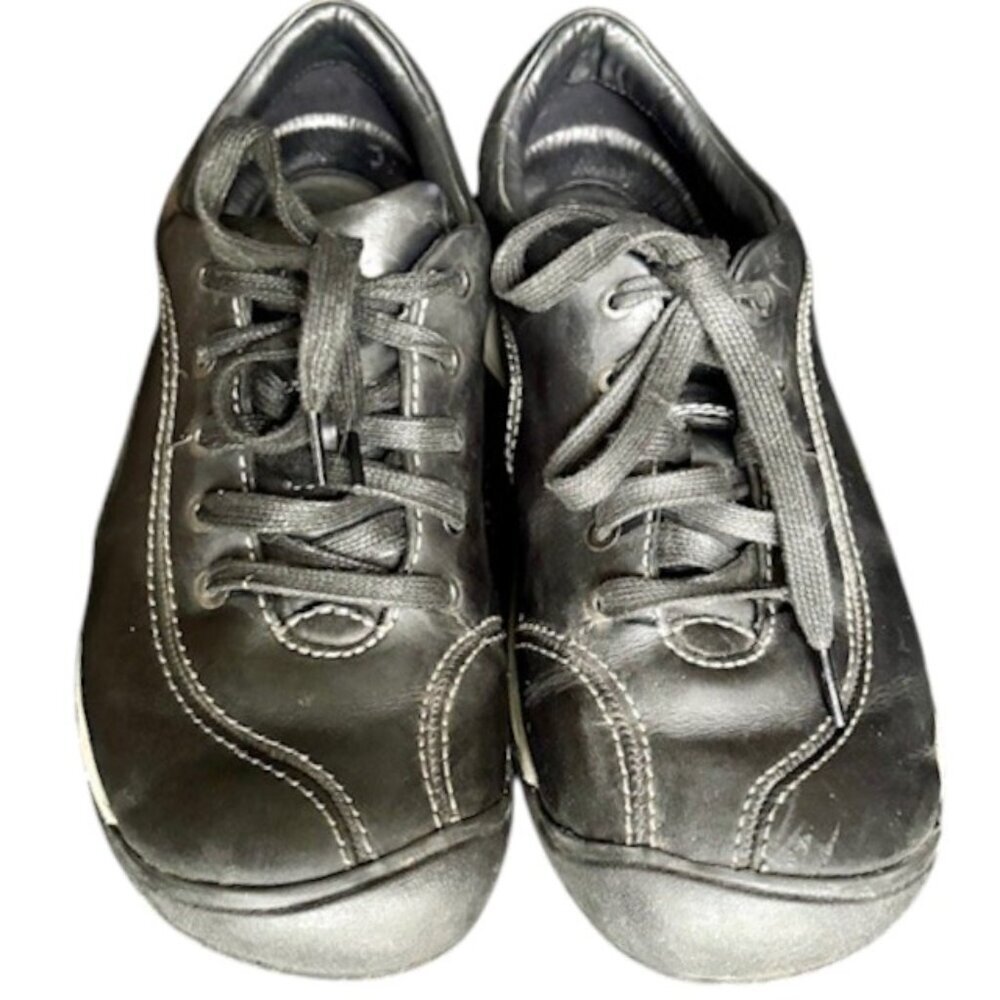 KEEN Presidio II Lace Up Leather Walking/Everyday Shoe -- Black/Grey - 39/8.5